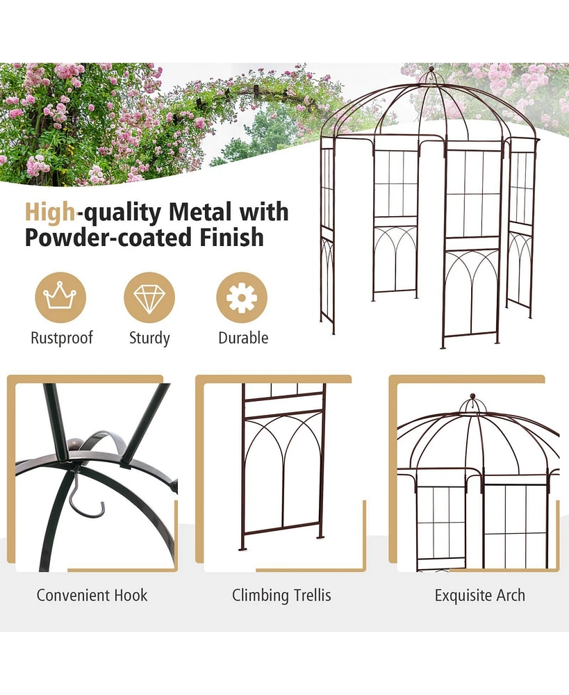 Slickblue 8.4 x 7 Feet Wide Birdcage Shape Garden Arbor