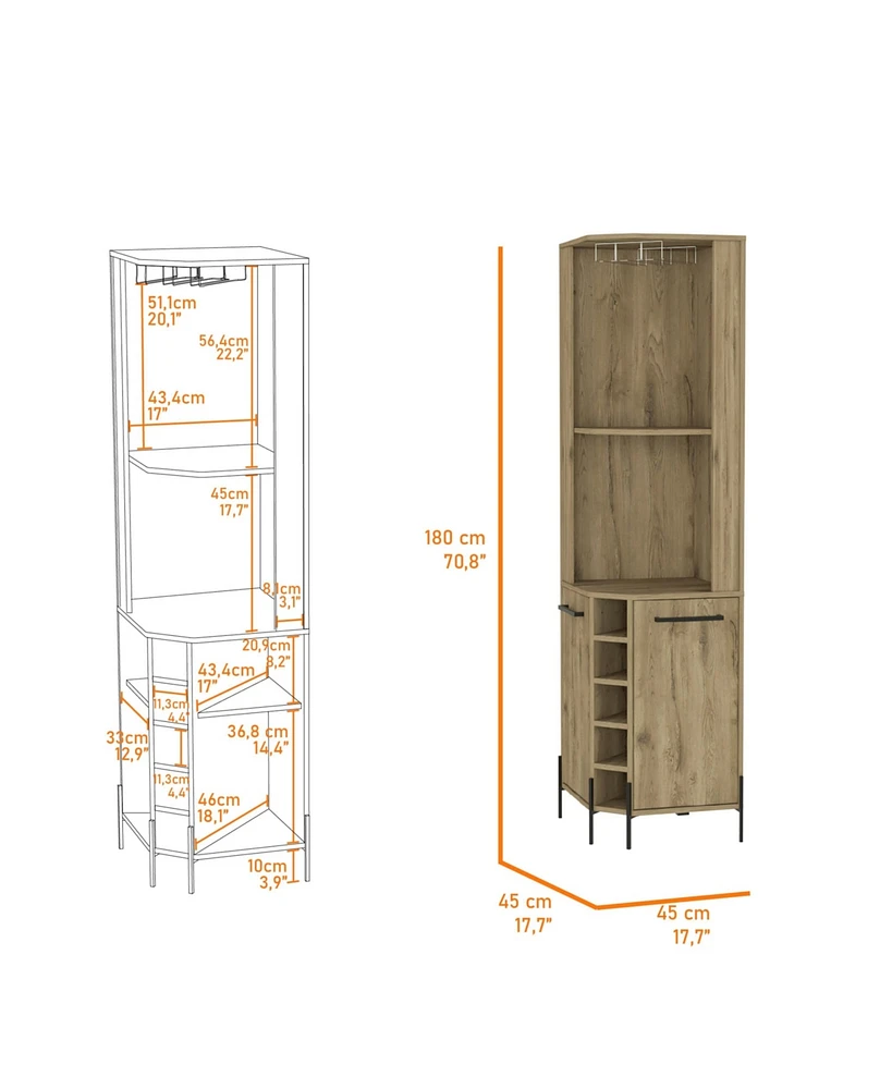 Fm Furniture Reese Corner Bar Cabinet