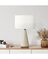 Nathaniel 20" Cement Led Table Lamp with Cream Drum Shade