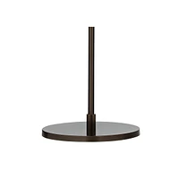 Raymond Modern Arched Floor Lamp Standing 69" Tall Bronze Brown Metal Slim Profile Off-White Linen Drum Shade Adjustable Boom Arm for Living Room