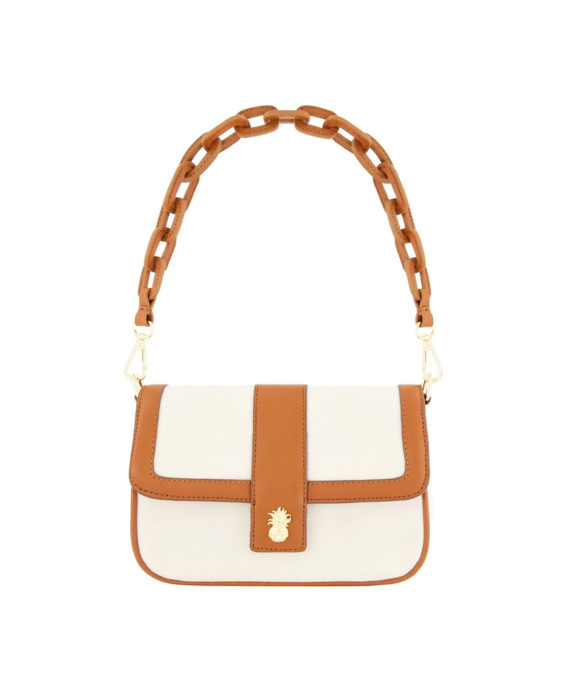 Solid Canvas Flap with Double leather stap.