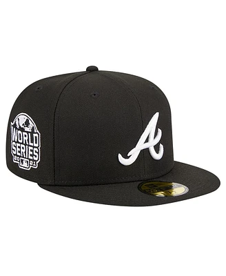 New Era Men's Black Atlanta Braves Logo 59FIFTY Fitted Hat