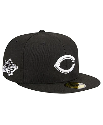 New Era Men's Black Cincinnati Reds Logo 59FIFTY Fitted Hat