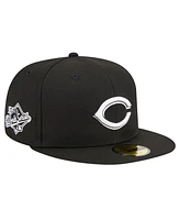 New Era Men's Black Cincinnati Reds Logo 59FIFTY Fitted Hat
