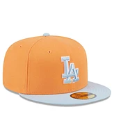 New Era Men's Orange/Light Blue Los Angeles Dodgers Spring Color Basic Two-Tone 59FIFTY Fitted Hat