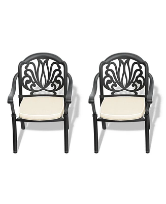 Premium Black Aluminum Armchair with Cozy Cushions