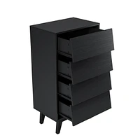 4 Drawer Double Dresser Features Vintage-style and Bevel Design