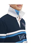 Tommy Hilfiger Men's Navy Tennessee Titans Cory Varsity Rugby Long Sleeve T-Shirt