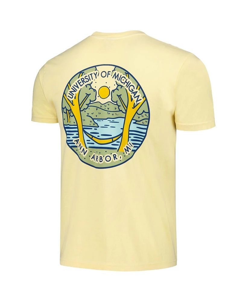 Image One Men's and Women's Gold Michigan Wolverines Scenic Comfort Colors T-Shirt