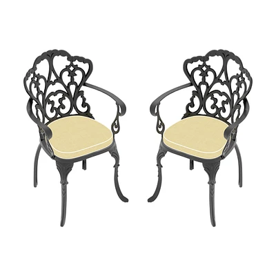 Modern 350lbs Weight Capacity Aluminum & Black Armchair with Cushions