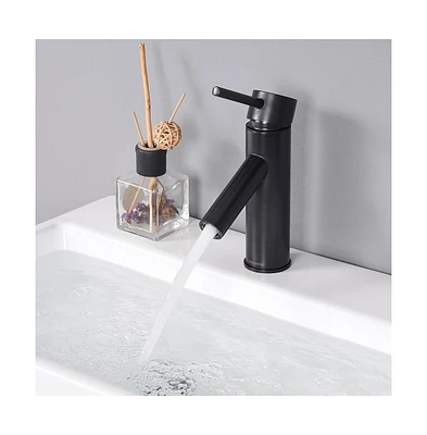 Aquaterior 1 Hole Bathroom Round Faucet Cold & Hot Water for Undermount Vessel Sink Orb