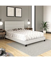 Boyd Sleep Ravenna Upholstered Linen Adjustable Height Headboard Platform Bed Frame