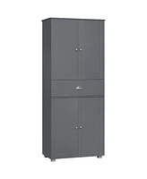 Homcom 71" Freesding Kitchen Pantry Cabinet with 2 Large Double Door Cabinets