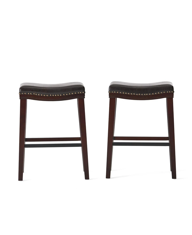 Premium Leather and Rubberwood Bar Stool for Stylish and Durable Dining