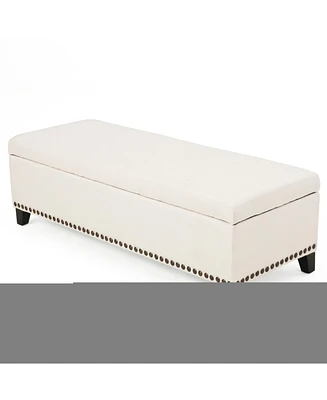 Studded Chain-Link Ottoman for Living Room Comfort and Style