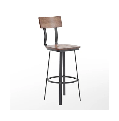 Restaurant Barstool With Wood Seat & Back And Powder Coat Frame