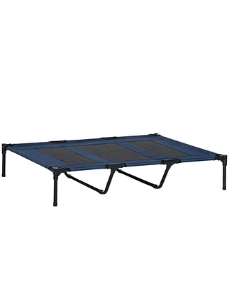 PawHut 48" x 36" Elevated Breathable Dog Bed w/ Carry Bag Dark Blue