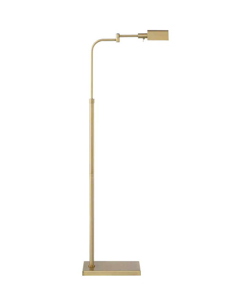Design Keegan Traditional Farmhouse Swing Arm Pharmacy Floor Lamp 54 1/4" Tall Warm Gold Adjustable Metal Shade Decor for Living Room Reading Hou