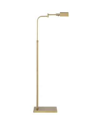 Design Keegan Traditional Farmhouse Swing Arm Pharmacy Floor Lamp 54 1/4" Tall Warm Gold Adjustable Metal Shade Decor for Living Room Reading Hou