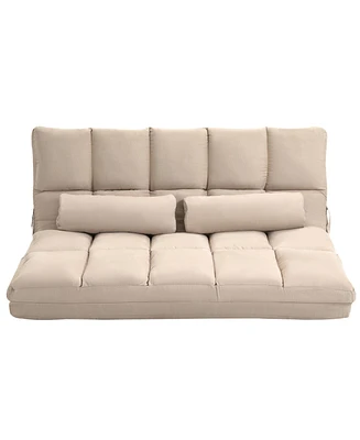 Homcom Convertible Floor Sofa with Adjustable Backrest and Headrest