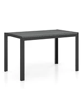 Rectangular Wicker Patio Dining Table for Outdoor Deck or Garden Seating