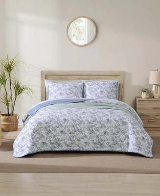 Tommy Bahama Home Pen And Ink Reversible 3 Piece Quilt Set