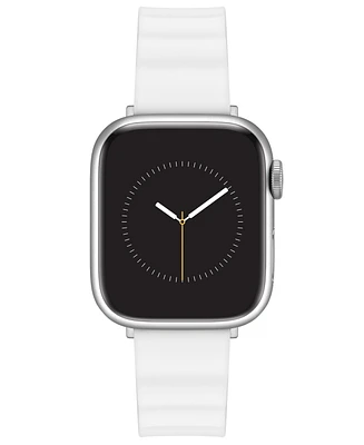Nine West Women's White Ribbed Silicone Band Designed for 38/40/41mm Apple Watch