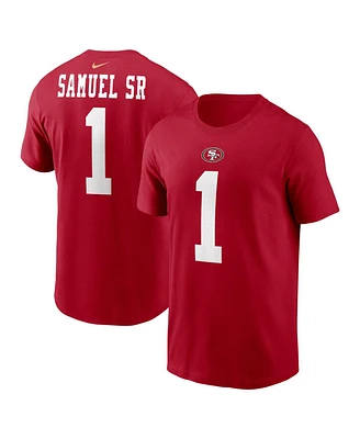 Nike Men's Deebo Samuel Sr Scarlet San Francisco 49ers Player Name Number T-Shirt