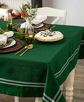 Design Imports Border Stripe Tablecloth, 60x104 Inches
