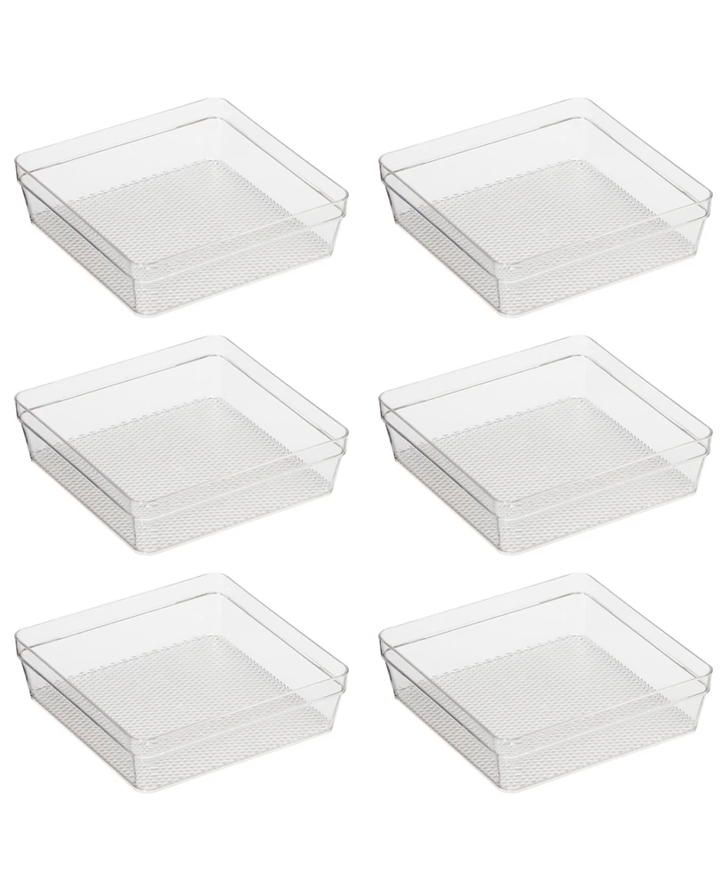 Oggi - Set of 6 - 6" X 6.25" Clear Drawer Organizer