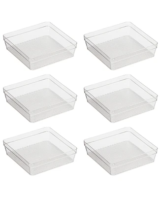 Oggi - Set of 6 - 6" X 6.25" Clear Drawer Organizer