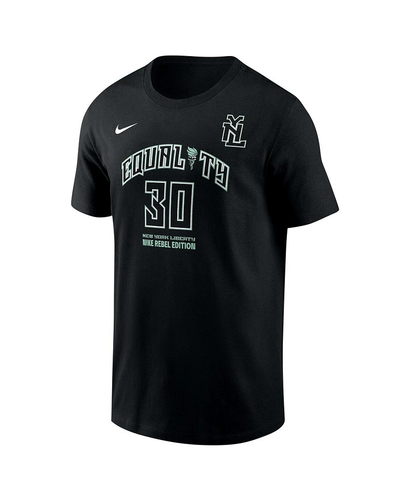 Nike Men's and Women's Breanna Stewart Black New York Liberty Rebel Edition Name Number T-Shirt