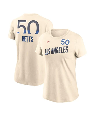Nike Women's Mookie Betts Cream Los Angeles Dodgers 2024 City Connect Fuse Name Number T-Shirt