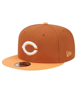 New Era Men's Brown Cincinnati Reds Spring Color Two-Tone 9FIFTY Snapback Hat