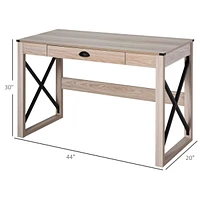 Homcom Wood Writing Gaming Desk Home Studio Series Classic Desk for Living Room