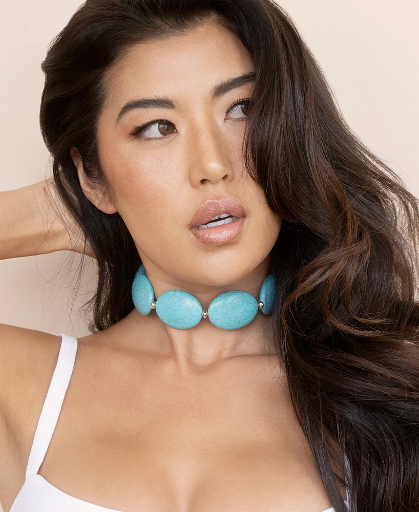 Ettika Oval Turquoise Stones Statement Choker