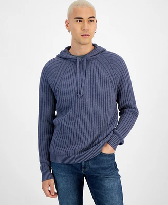 Sun + Stone Men's Ribbed Hooded Sweater, Created for Macy's