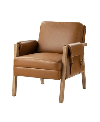 Olivia Farmhouse Armchair with Solid Wood Frame