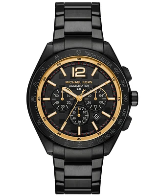Michael Kors Men's Accelerator 2.0 Chronograph Black Stainless Steel Watch 44mm