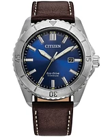 Citizen Eco-Drive Men's Brycen Brown Leather Strap Watch 41mm