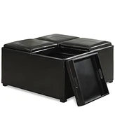 Avalon Faux Leather Coffee Table Storage Ottoman