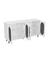 Modern Sideboard with Acrylic Doors & Adjustable Shelf