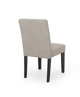Contemporary Upholstered Dining Chair With Tapered Rubberwood Legs