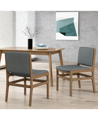 Contemporary Upholstered Dining Chair Set With Rubberwood Frame