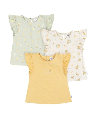 Gerber Toddler Girls Short Sleeve T-Shirts, 3 Pack