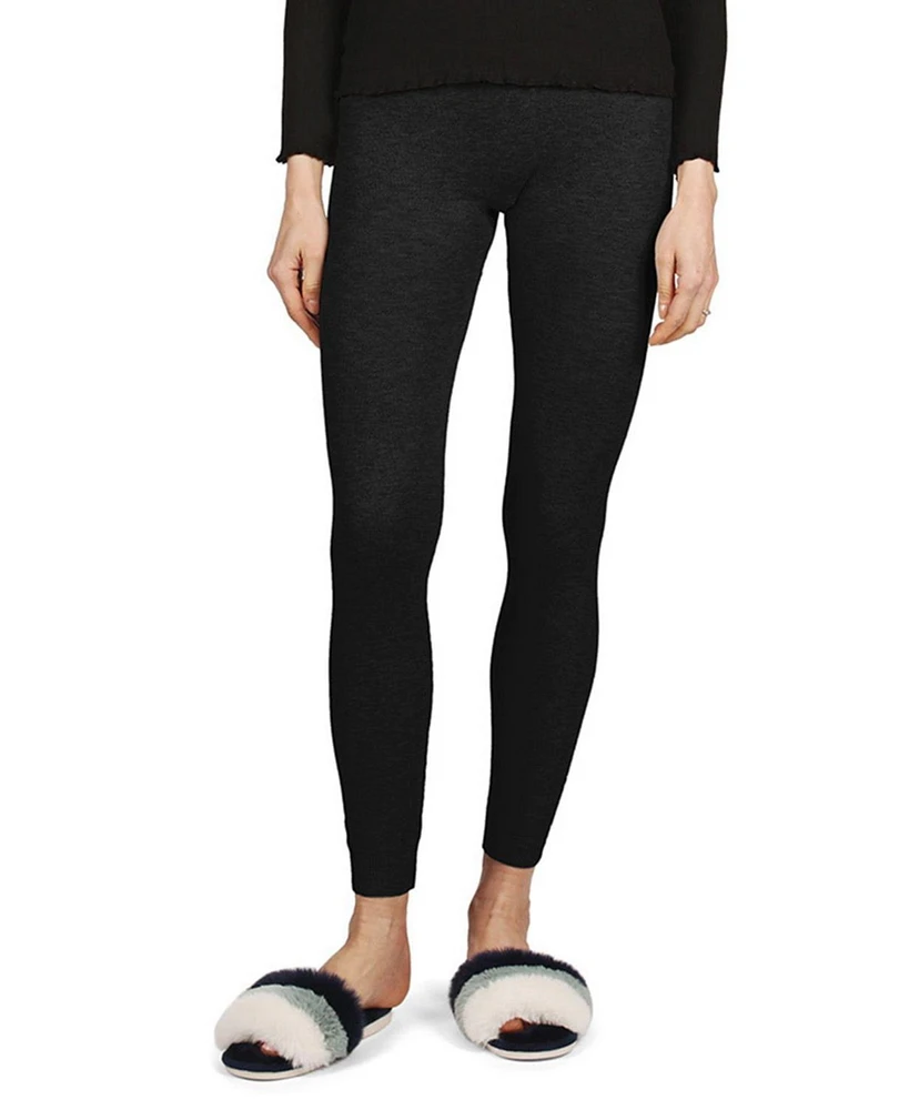 MeMoi Women's 100% Cotton Pointelle Rib Knit Seamless Leggings