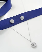 Diamond Cluster 18" Pendant Necklace (1/10 ct. t.w.) in Sterling Silver, Created for Macy's (A $170 Value)