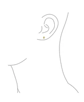 Bling Jewelry Tiny Minimalist Religious Christian Cross Stud Earrings 14K Yellow Gold Matte Brush Finish Safety Clutch Screw back