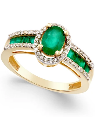 Ruby (1-3/4 ct. t.w.) and Diamond (1/4 Ring 14k White Gold (Also Emerald Sapphire)