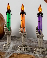 Northlight Lighted Skeleton Hand Halloween Candles - 8.25" - Set of 3
